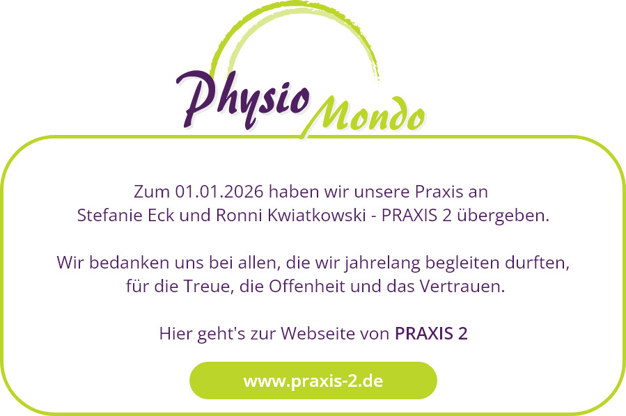 PhysioMondo wurde zum 01.01.2026 an PRAXIS 2 übergeben